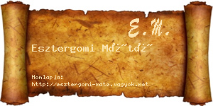 Esztergomi Máté névjegykártya