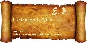 Esztergomi Máté névjegykártya